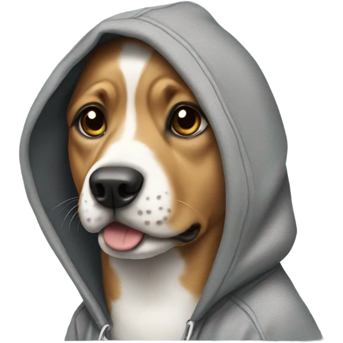 Dog wearing a hoodie  emoji