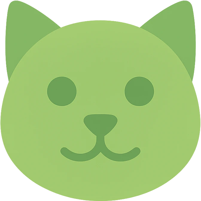 green cat face icon emoji