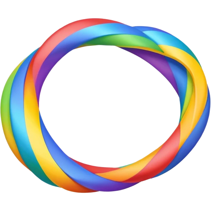 colorful mobius strip, rainbow colors emoji
