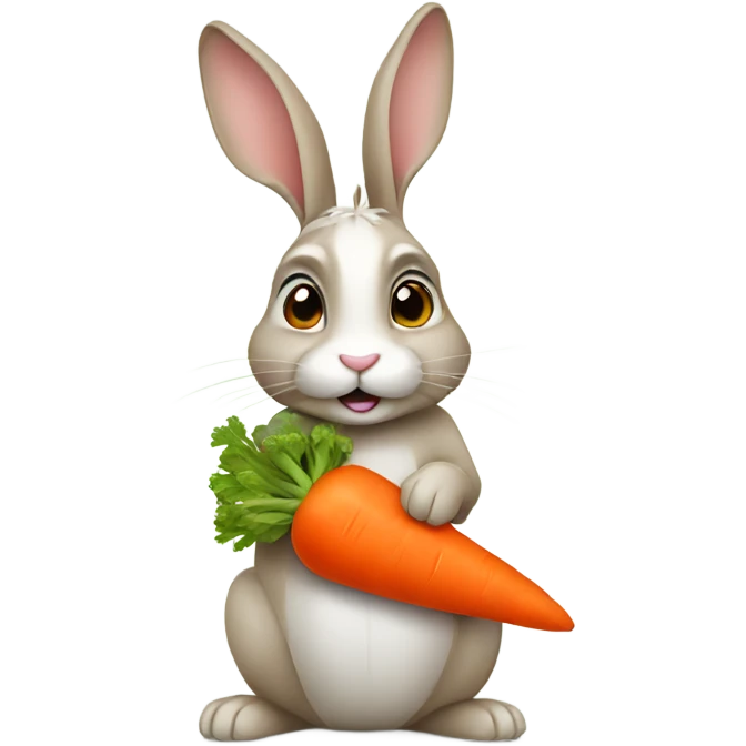 rabbit with carrot emoji