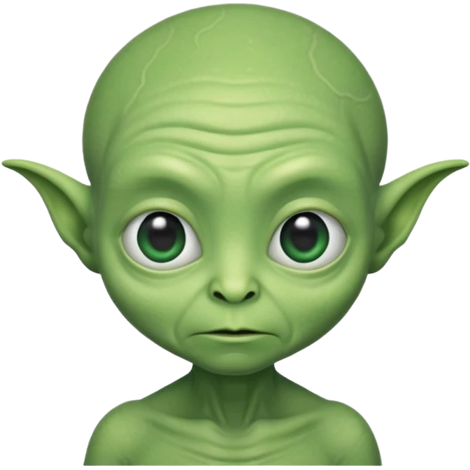 an old cute aliens with a little hair emoji