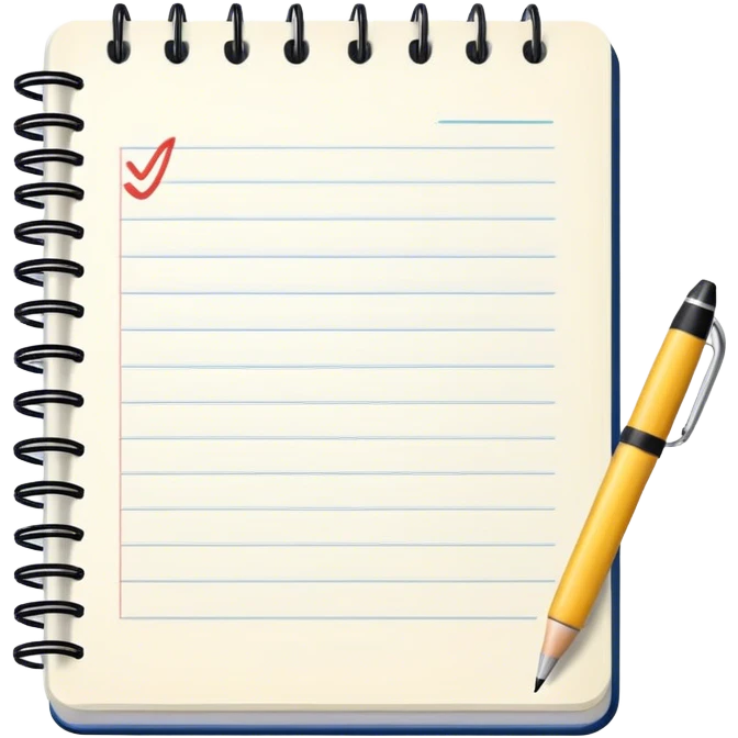 notebook with english notes emoji