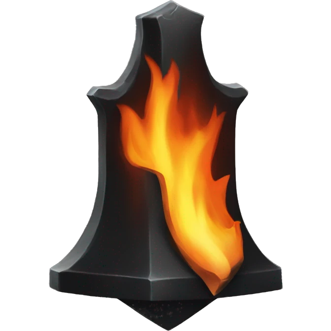 Flaming black anvil emoji
