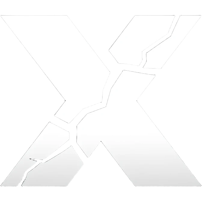 X Logo (with black background and a crack) emoji
