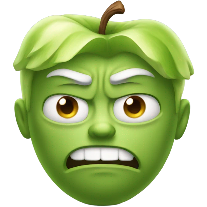 Muscular apple with sour expression  emoji