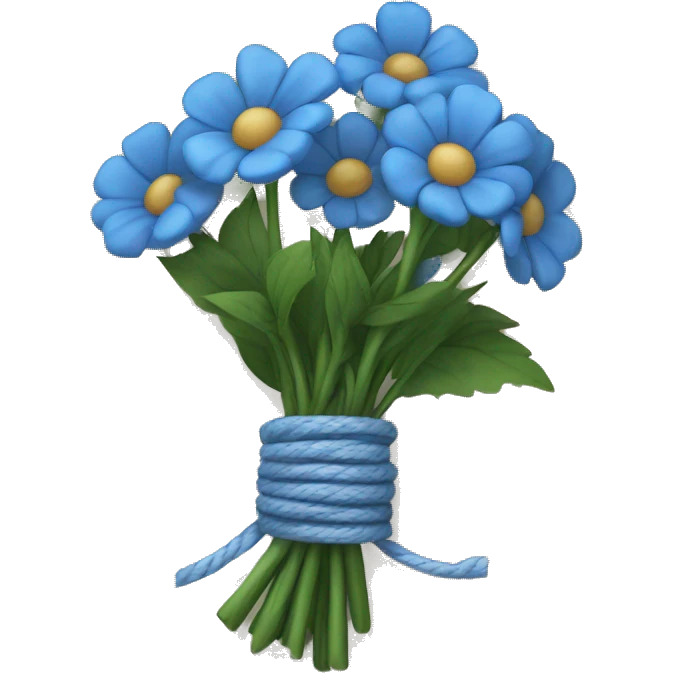 Blue flower bundle tied with twine emoji