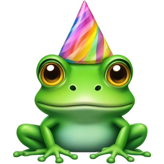 Frog with birthday hat emoji