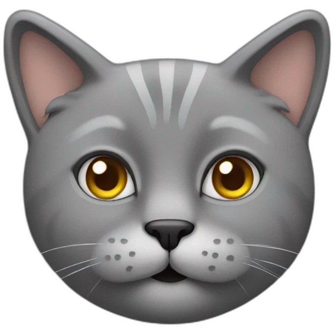 grey cat with a mustach emoji