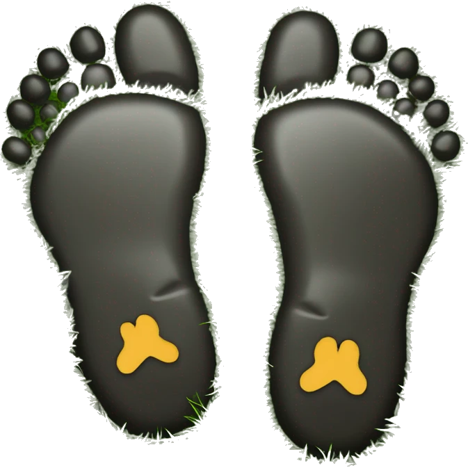 pair of "boot shoeprints" in the grass emoji