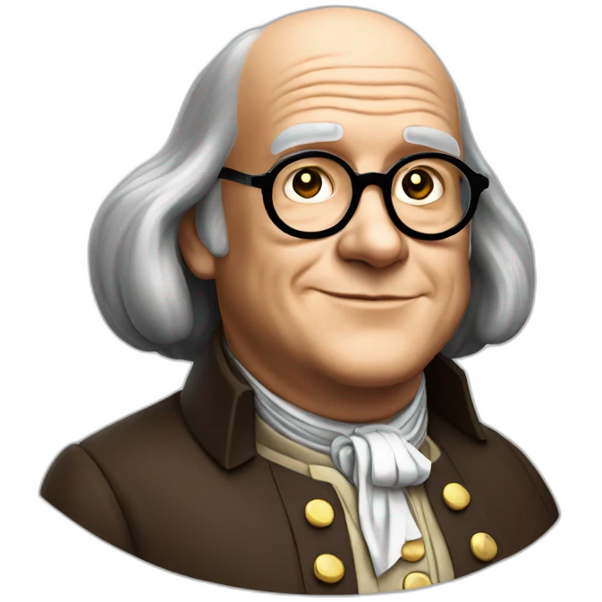 benjamin franklin with an arm up closed realistic emoji