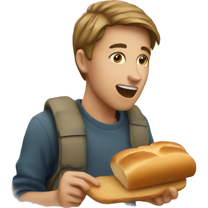 Student eating bread emoji