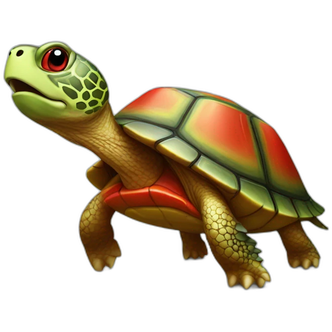 turtle with red shell emoji