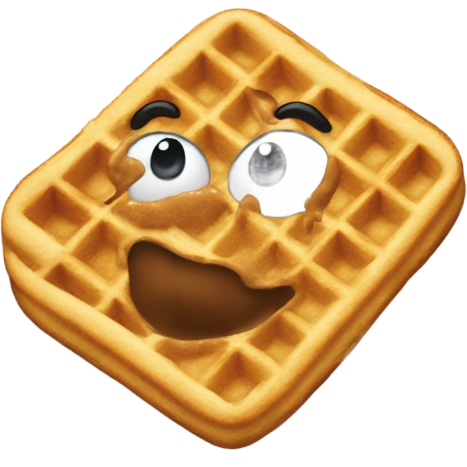 Waffle kissing emoji
