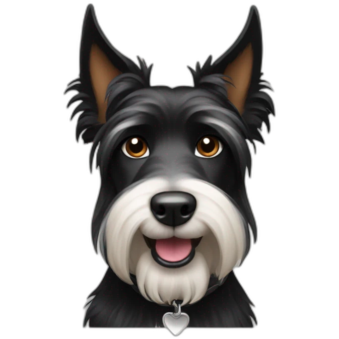 black long haired terrier with pointy ears emoji