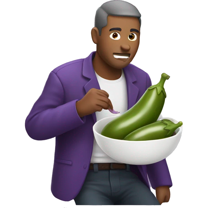 Man eating an eggplant  emoji