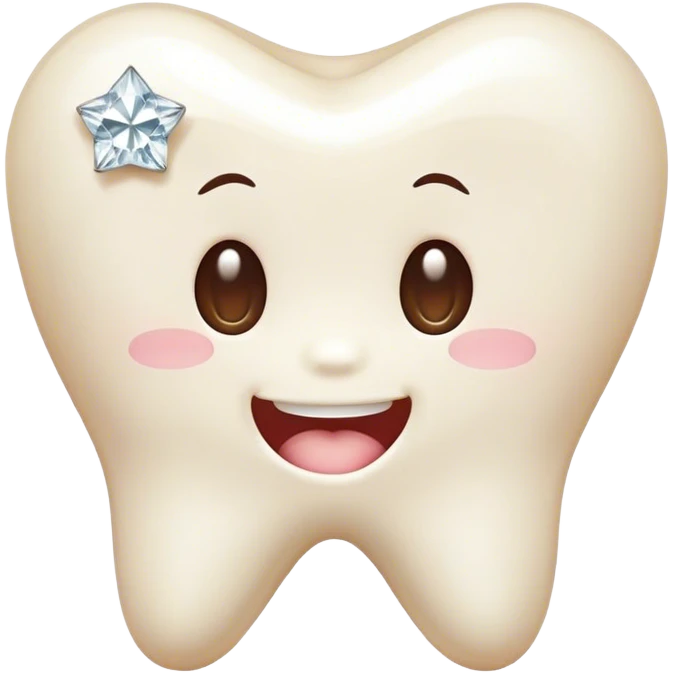 Kawaii Tooth with diamonds emoji