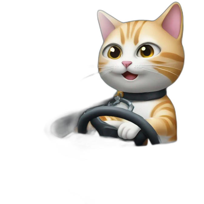 Cat driving a car in space emoji