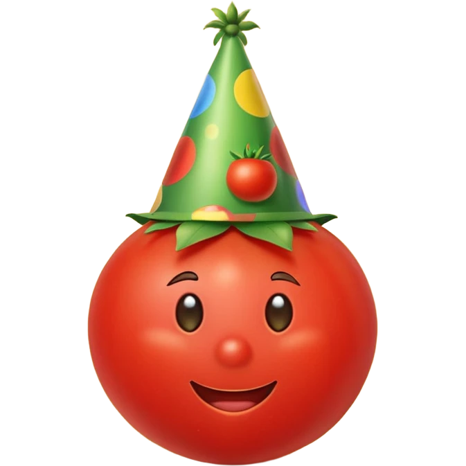 tomato wearing party hat emoji