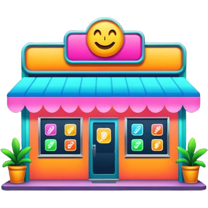 shop with neon lighting emoji
