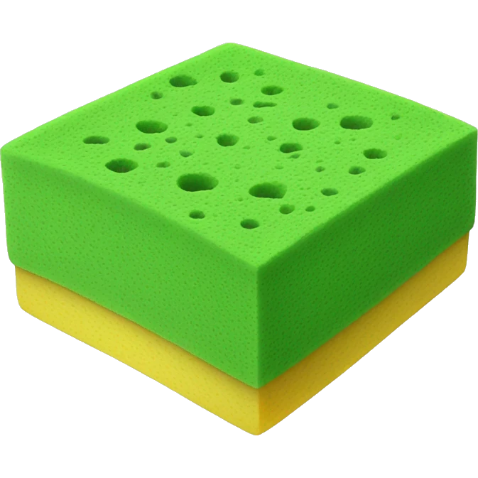 green flat square dish sponge emoji