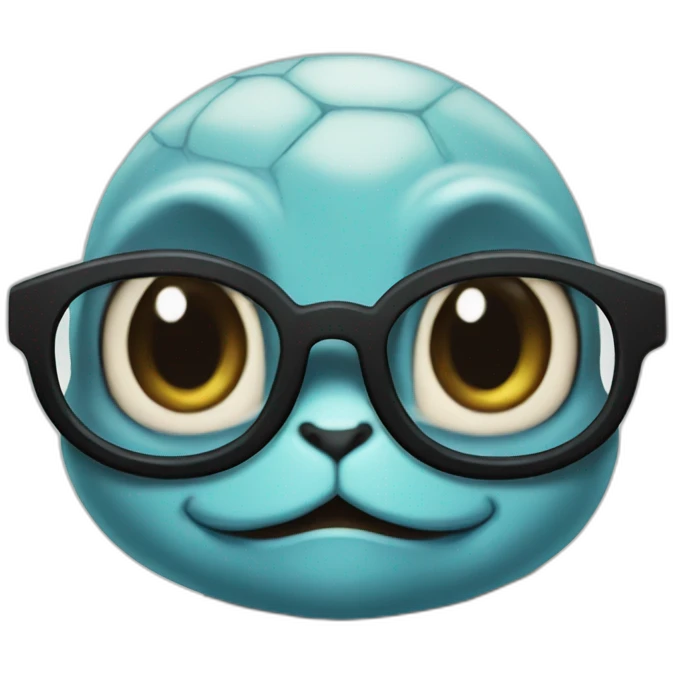 squirtle with black glasses emoji