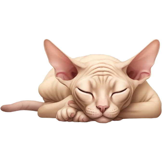 Sphynx cat sleeps emoji