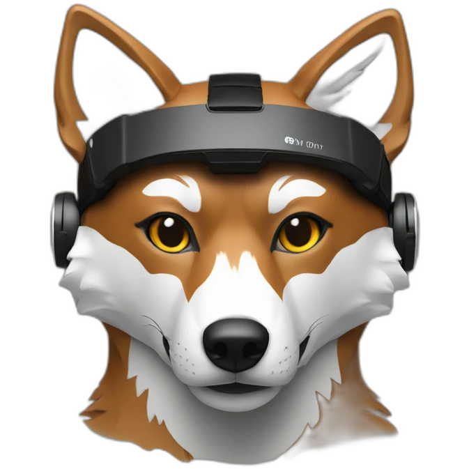 red wolf with white oculus virtual reality headset emoji