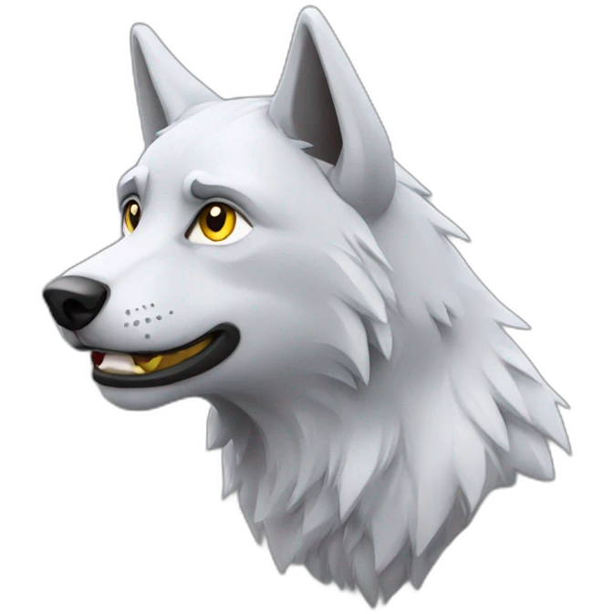 Loup avec un haut de forme  emoji