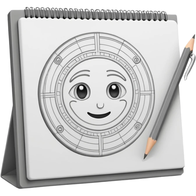 Canvas with pencil sketch emoji