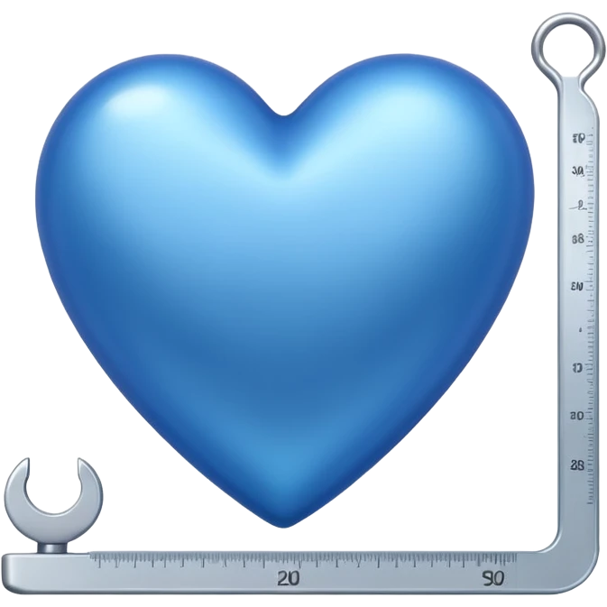 Blue heart with measuring scale emoji