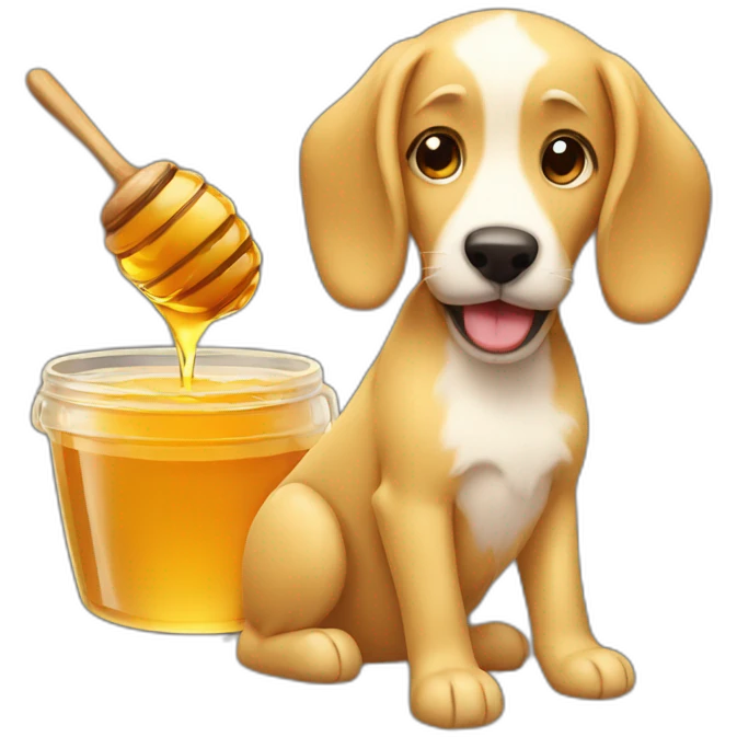 Honey with dog emoji