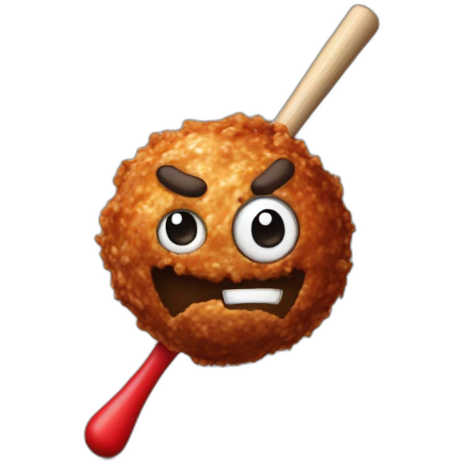 Meatball with a baseball bat emoji