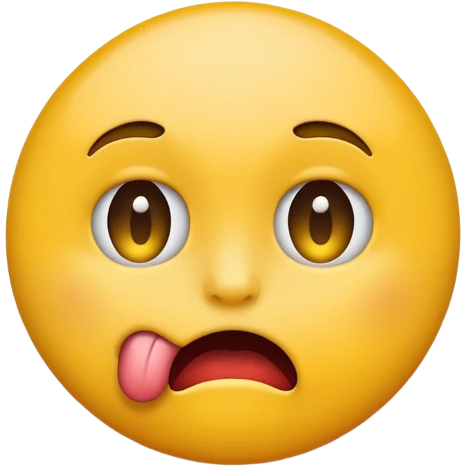 Yellow circle biting lip emoji emoji