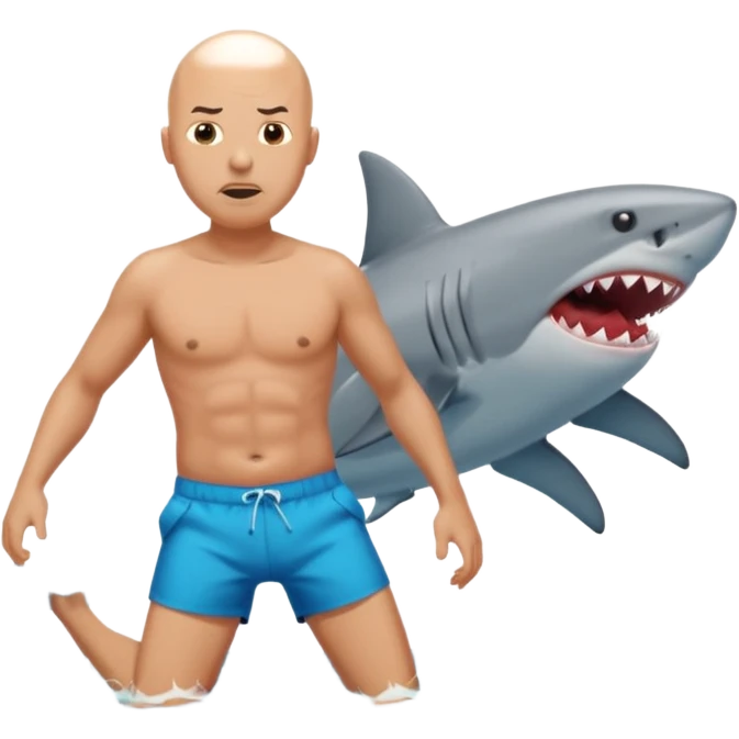 Shark eating a bald guy emoji
