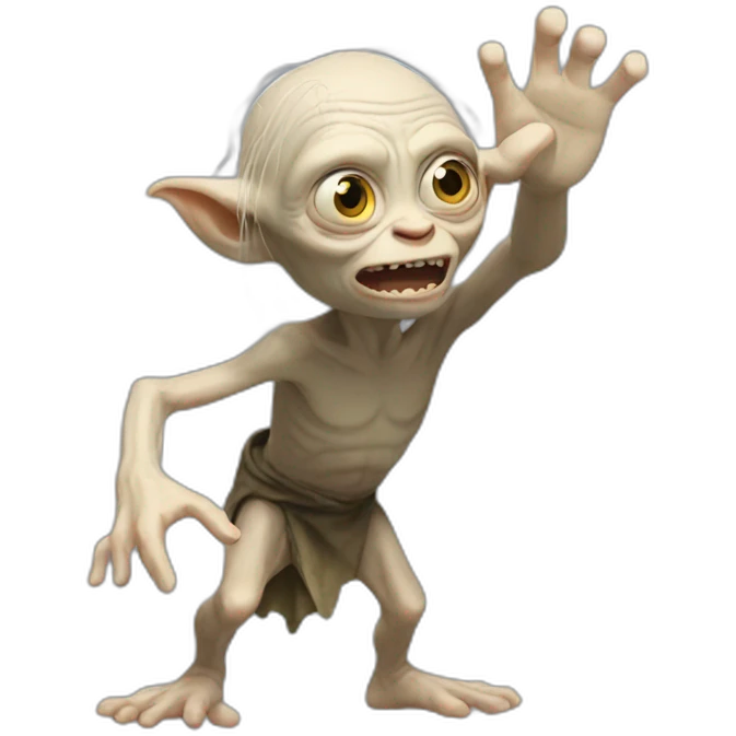 Gollum waving emoji
