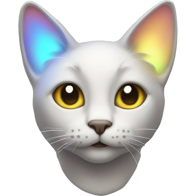 cat with glowing iridescent ears emoji