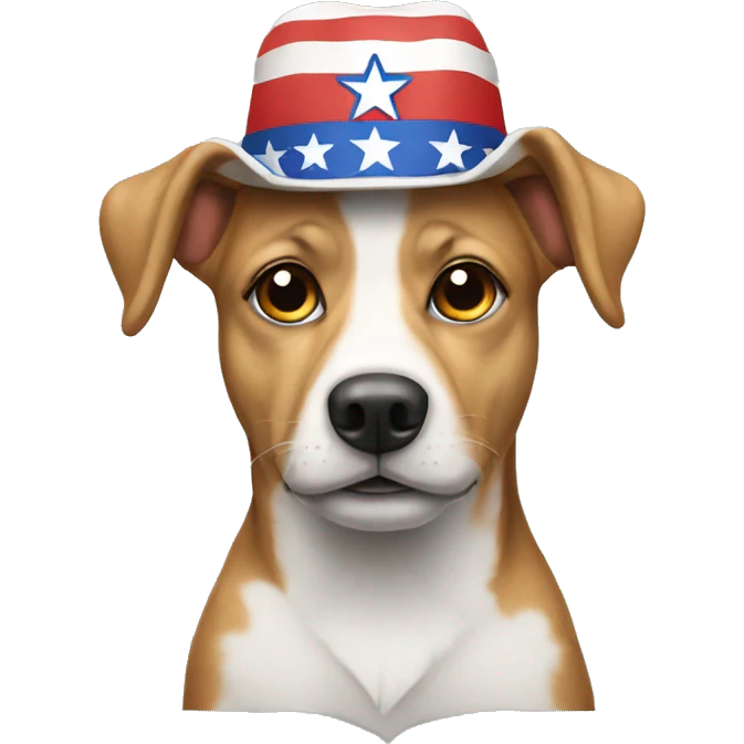 Dog with maga hat emoji