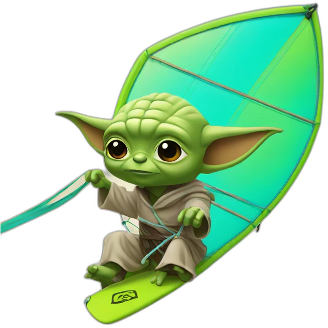 yoda on a kite surf emoji