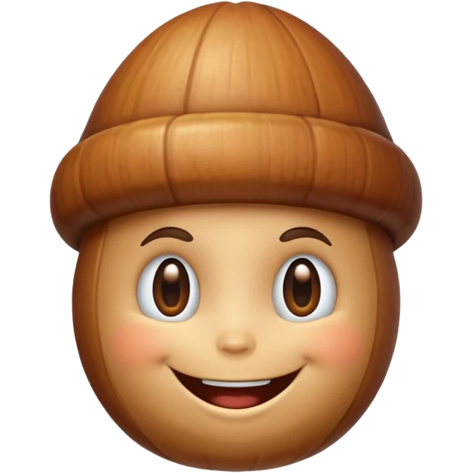 acorn with face emoji