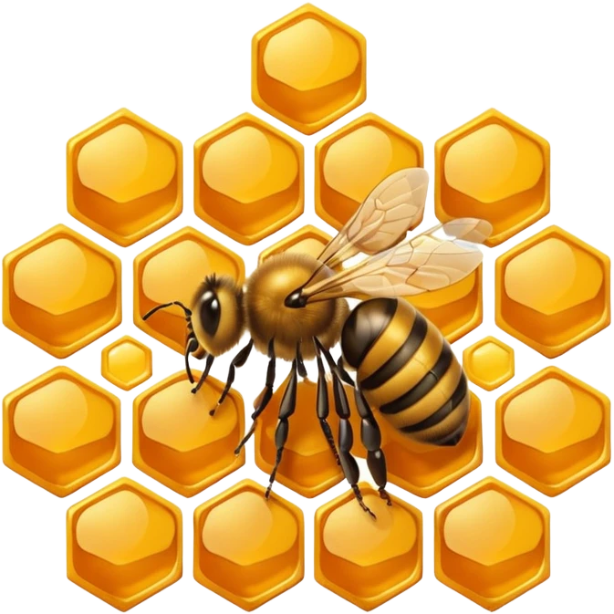 honeycomb with a bee emoji
