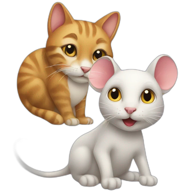 Cat and mouse emoji
