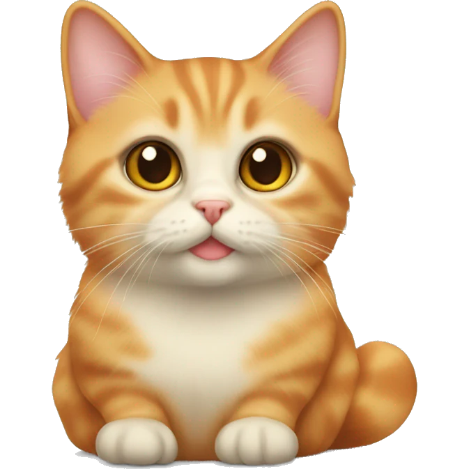 Orange munchkin cat sitting  emoji