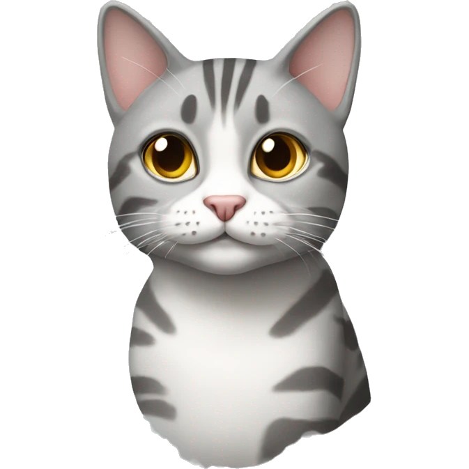 grey and white tabby cat emoji
