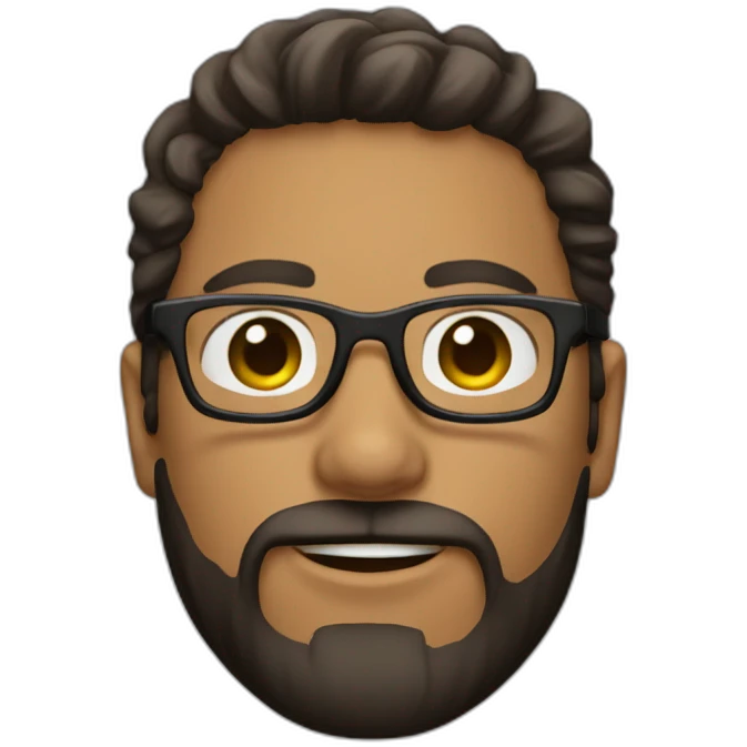 un joven con gafas y barba emoji