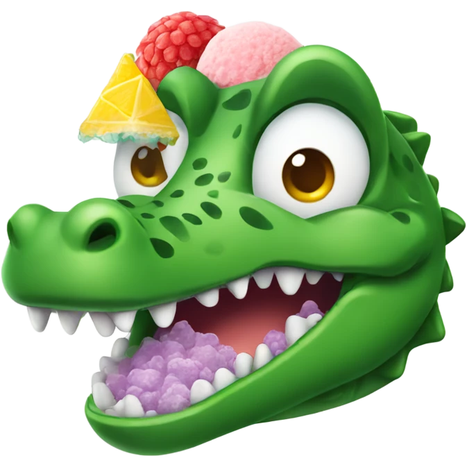 Alligator with shaved ice emoji