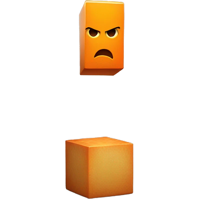 angry orange cube emoji