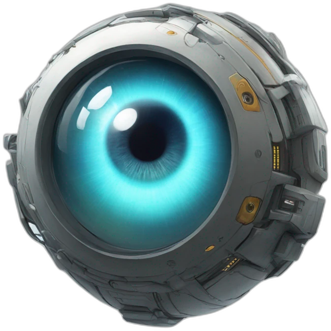 Giant floating robot eye in the sky  emoji