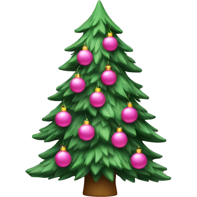 christmas tree with pink decorations  emoji