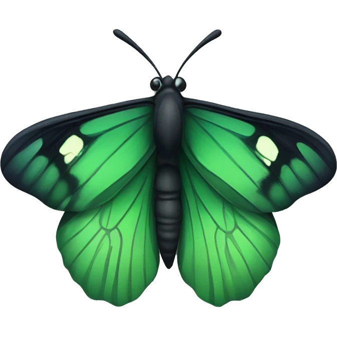 Very dark green butterfly in iphone design emoji