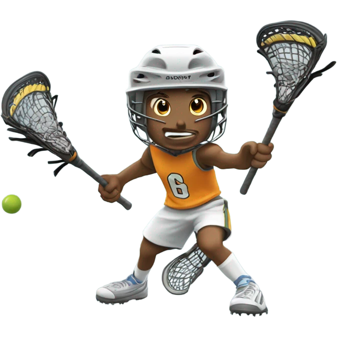 Lacrosse player scoring goal emoji